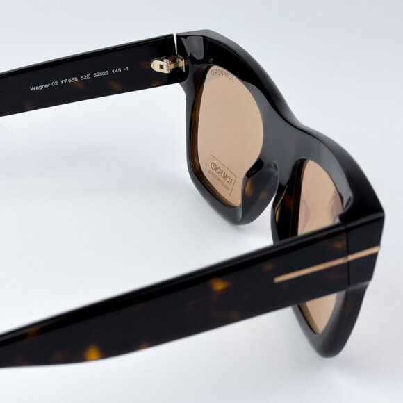 Tom Ford Men Havana Brown Square BRAND NEW Sunglasses WAGNER-02 FT0558 52E - Picture 8 of 11